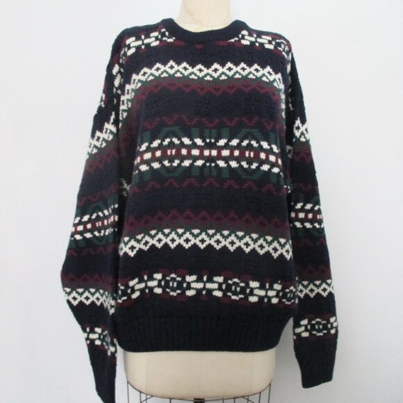 Eddie Bauer Men's Ski Sweater 100% Cotton Size L - Picture 2 of 10